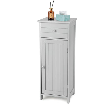 Wooden Bathroom Floor Storage Cabinet with Drawer and Shelf