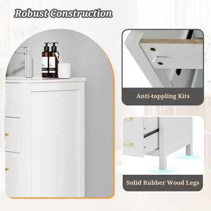 Single Bathroom Vanity with 2 Drawers and 1 Door-White