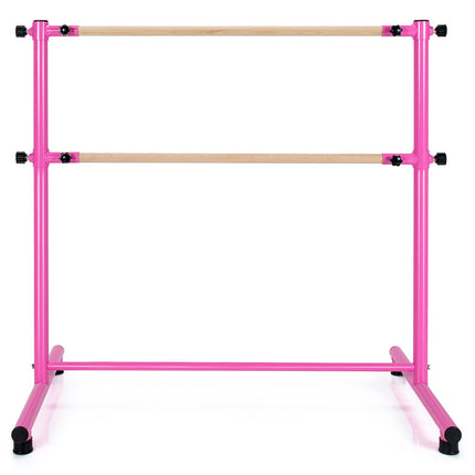 47 Inch Double Ballet Barre with Anti-Slip Footpads