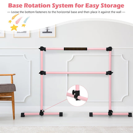 4 Feet Portable Ballet Barre with Adjustable Height