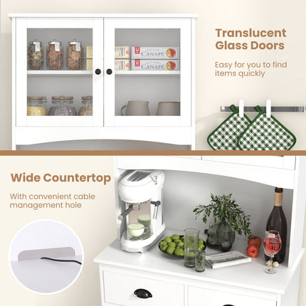 Tall Sideboard with 2 Drawers and Adjustable Shelves