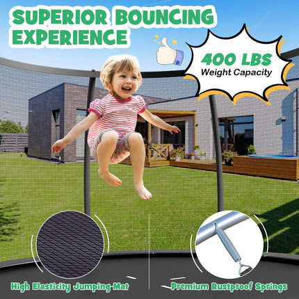 12FT ASTM Approved Recreational Trampoline with Ladder