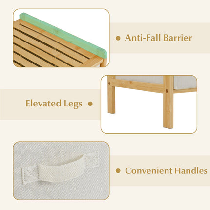 Fabric Dresser with 6 Drawers with 6 Folding Fabric Bins for Bedroom Living Room-Natural
