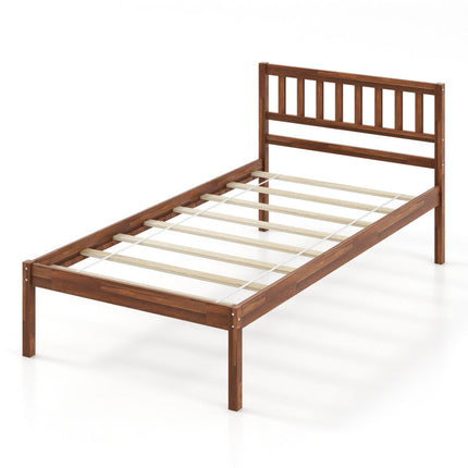 3-Piece Bedroom Bundle: Twin Size Wood Bed Frame + Dining Bench 2/3 Person Entryway Shoe Bench + Rattan Nightstand End Table