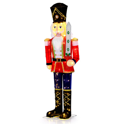 Set of 2 5 FT Christmas Nutcracker Outdoor Christmas Decoration with Glitter Sword