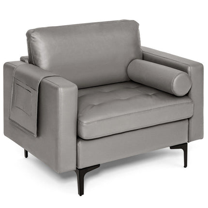 Living Room Set: Floor Lamp + Accent Chair + 3-Seat Sofa