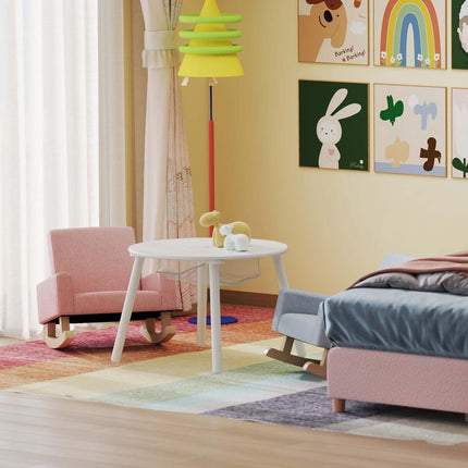 Children’s Room Furniture Bundle: Twin Pink Bed Blue & Pink Rocking Chairs Storage End Table