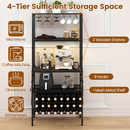 Wine Organizer with Power Outlet and Bottle Holders
