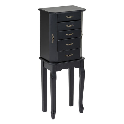 Standing Jewelry Box with 4 Drawers and 2 Side Doors