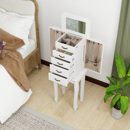 Standing Jewelry Box with 4 Drawers and 2 Side Doors