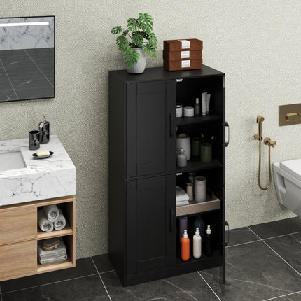 Bathroom Cabinet 43.5 inch Storage Cabinet with Doors and Adjustable Shelves