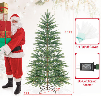 6.5FT Pre-Lit Christmas Tree & Beige Kids Recliner Chair Set Cozy Holiday Bundle