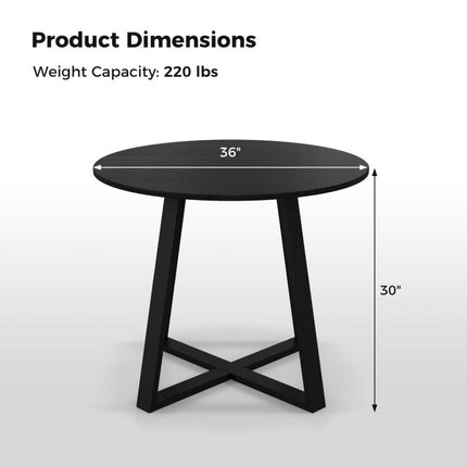 3-Piece Mid-Century Dining Set with 36‚Äù Round Pedestal Table and 2 Farmhouse Rattan Dining Chairs