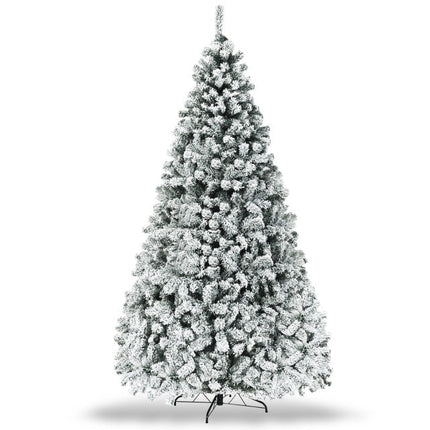 Ultimate Holiday D√©cor Suite: Pre-Lit Snow Flocked Christmas Tree & 50" Recessed Electric Fireplace Set