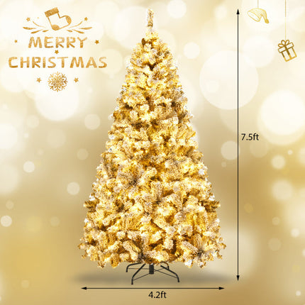 Ultimate Holiday D√©cor Suite: Pre-Lit Snow Flocked Christmas Tree & 50" Recessed Electric Fireplace Set