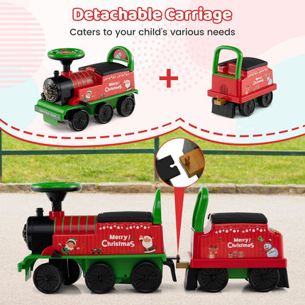 6V Toddler Ride On Train Combo: Track Ride & 2-Seater Carriage Set