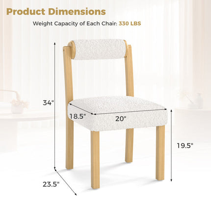 3-Piece Modern Dining Room Set: Wooden Dining Chairs + Bamboo Sideboard Cabinet + Tall Storage Cabinet