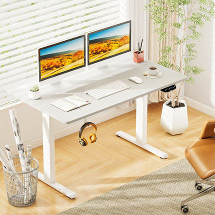 Electric Standing Desk Height Adjustable with 3 Memory Heights White