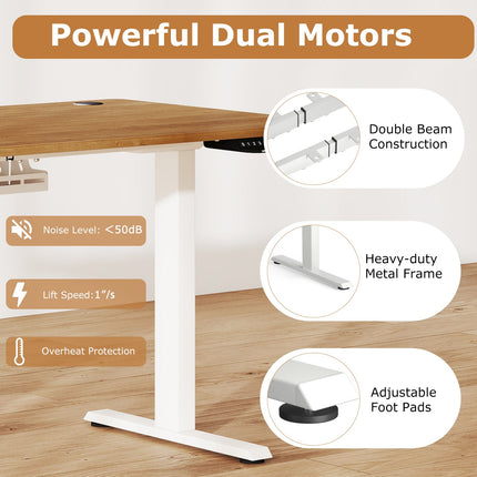 Electric Standing Desk Height Adjustable with 3 Memory Heights Walnut