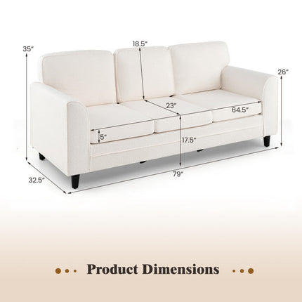 3-Piece Space-Saving Living Room with Teddy Sofa Display Bookshelf & Foldable Murphy Bed