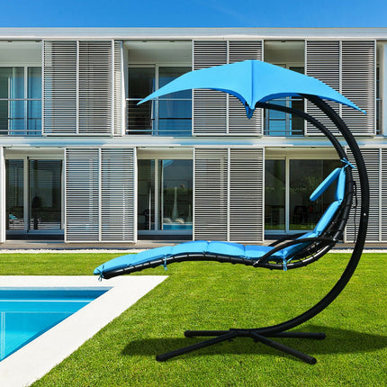 Hanging Stand Chaise Lounger Swing Chair with Pillow
