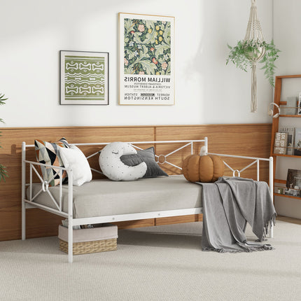 Metal Daybed Twin Bed Frame Stable Steel Slats Sofa Bed