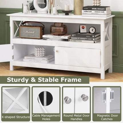 44 Inch Wooden Storage Cabinet TV Stand